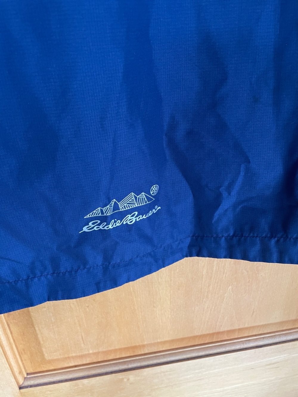 Eddie Bauer Blue Navy Colorblock Hooded Windbreaker Lime Lining Boys L 14/16 - Picture 9 of 10